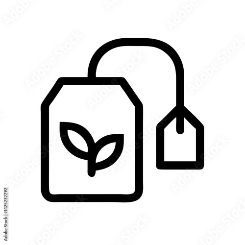 Tea Bag with Leaf Icon Design
