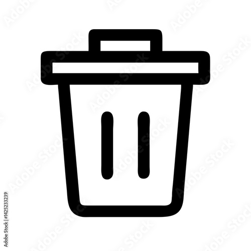 Trash Can for Delete Action Icon Design