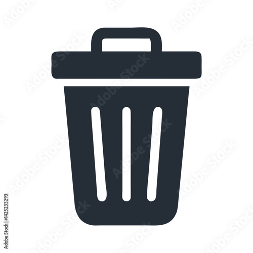 Trash Can for Delete Action Icon Design