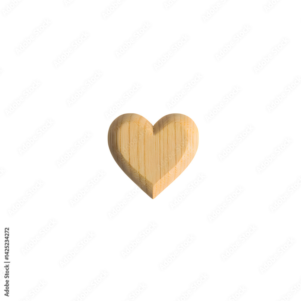 Isolated wooden heart with vertical grain pattern on a dark surrounding space on transparent background Isolated wooden heart with vertical grain pattern on a dark surrounding space on transparent background