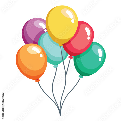 Balloons floating merrily a cluster of joy