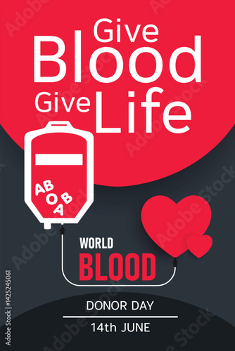 World Blood Donor Day Poster – Give Blood, Save Lives Campaign Design