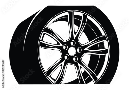 Car Wheel Illustration – Conceptual Vector Design for Automotive Projects

