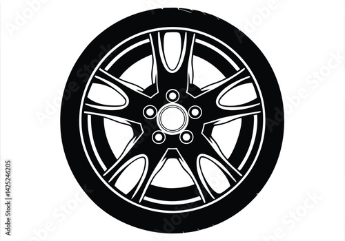 Car Wheel Illustration – Conceptual Vector Design for Automotive Projects

