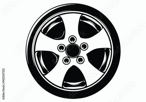 Car Wheel Illustration – Conceptual Vector Design for Automotive Projects

