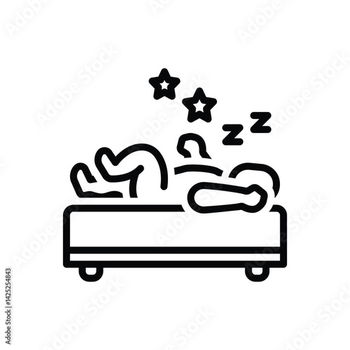 Black line icon for  sleeping