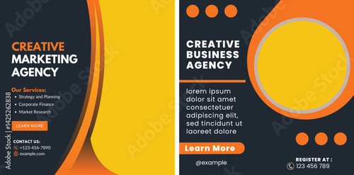 Modern business agency promo template set with creative design elements