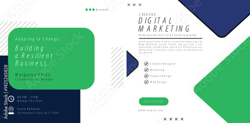 Digital business marketing social media post & web bannerDigital business marketing social media post and web banner