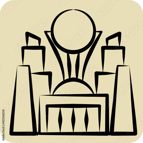 Icon Astana. related to Kazakhstan symbol. hand drawn style. design editable