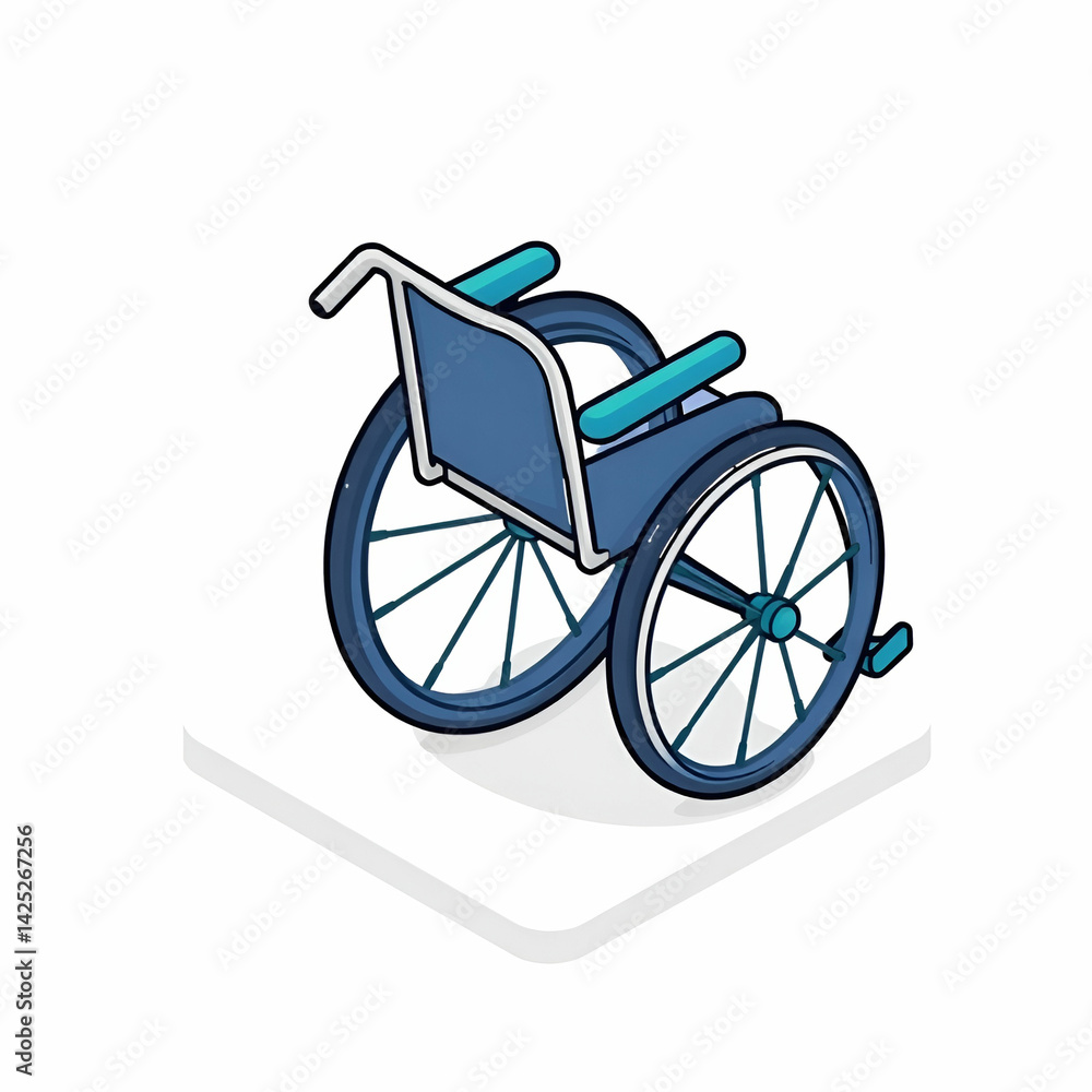 Fototapeta premium Silhouette of a disabled man in a wheelchair at sunset