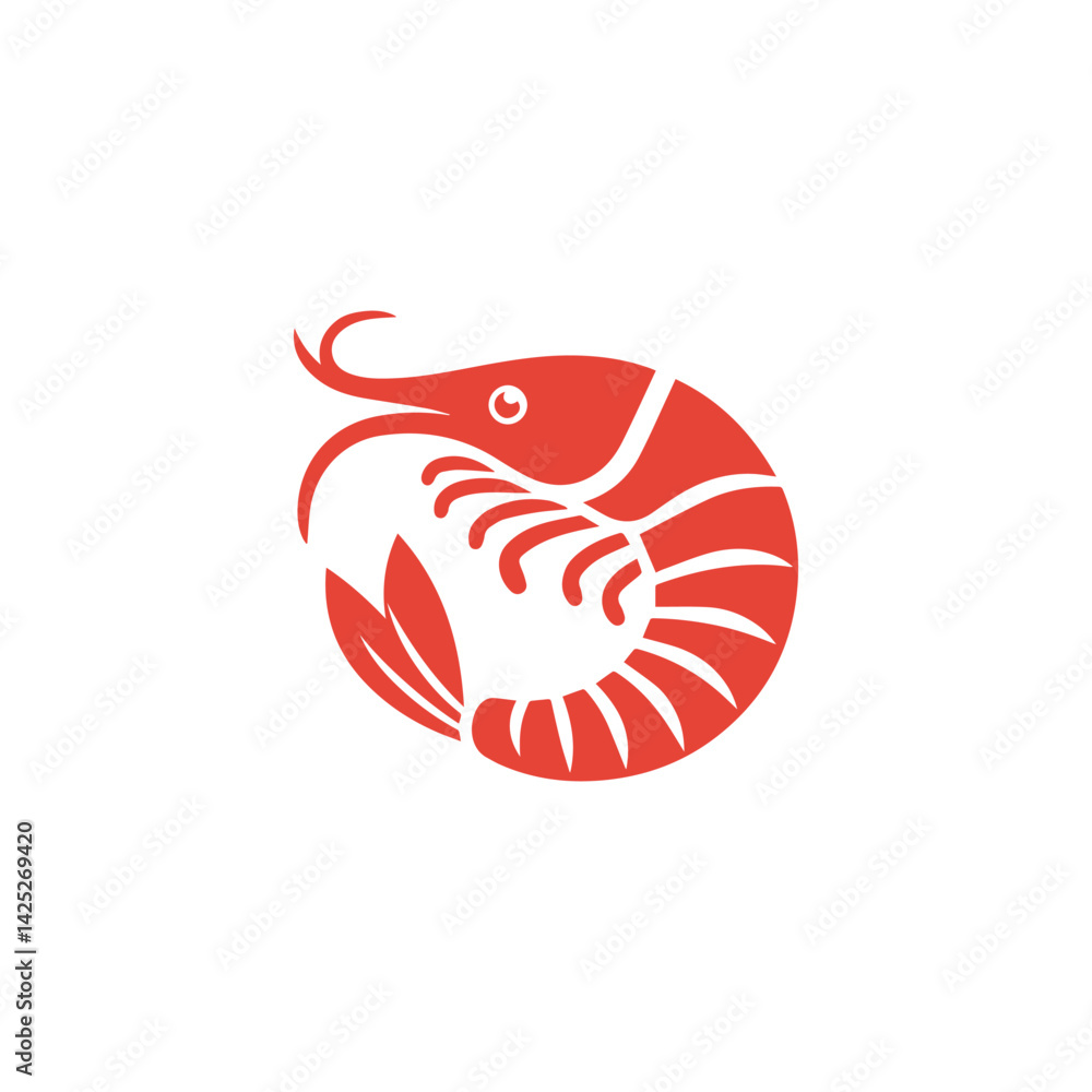 Minimalist Shrimp Logo Minimalist Shrimp Logo