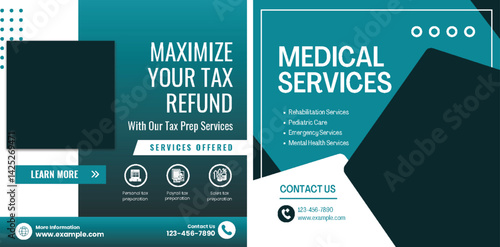 Digital business marketing social media post & web bannerDigital business marketing social media post and web banner