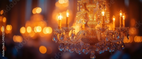 Elegant chandelier with warm lighting