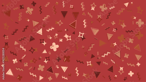 Red and brown geometric shapes on a background; suitable for modern design projects needing an abstract and versatile element.