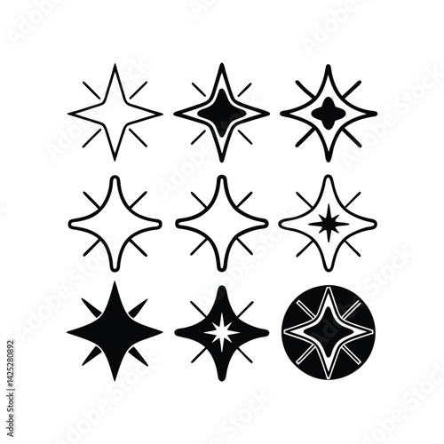 black and white stars