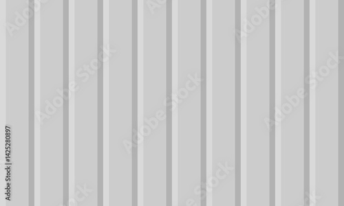 3D vertical grey rectangle seamless pattern looks like a metal sheet roof. Vector Illustration.