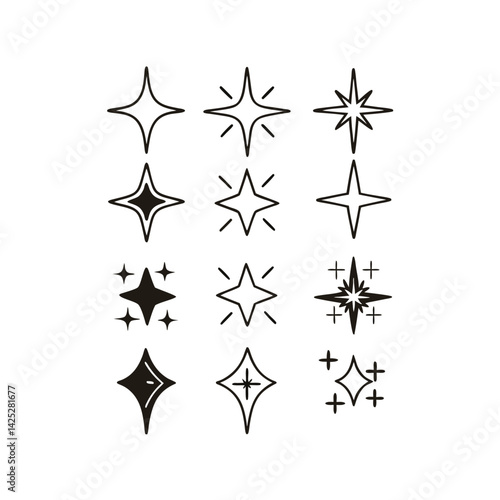 Wallpaper Mural black and white stars Torontodigital.ca