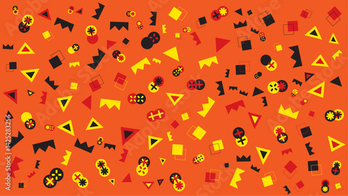 Colorful abstract design with yellow and orange background suitable for web banners, social media posts, and modern business presentations.