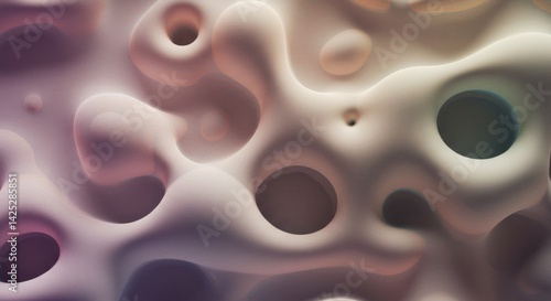 Wallpaper Mural This artwork features a captivating arrangement of organic shapes and forms, marked by smooth curves and varied depths. The muted color palette enhances the overall aesthetic, evoking a sense of Torontodigital.ca