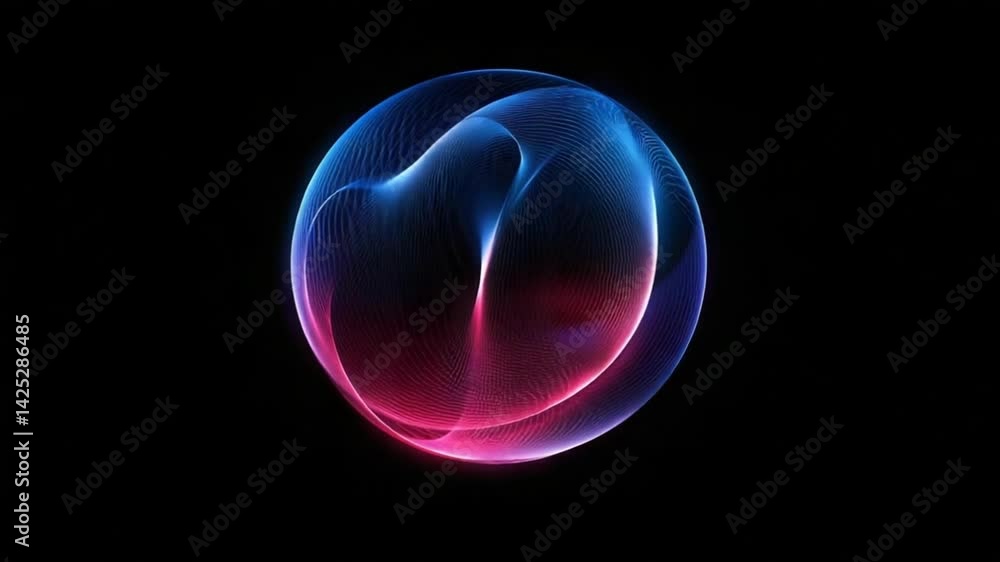 Abstract glowing sphere with blue and pink light, futuristic technology concept Abstract glowing sphere with blue and pink light, futuristic technology concept
