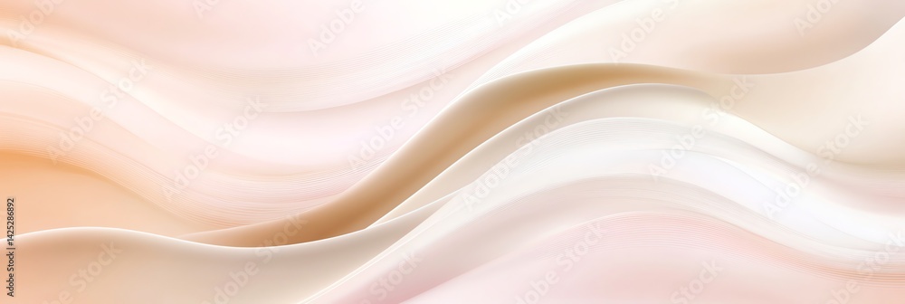 Obraz premium Abstract Cream Waves with Soft Light Flowing Background Texture