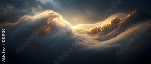 Obraz na płótnie Golden Cloud Mountains w salonie