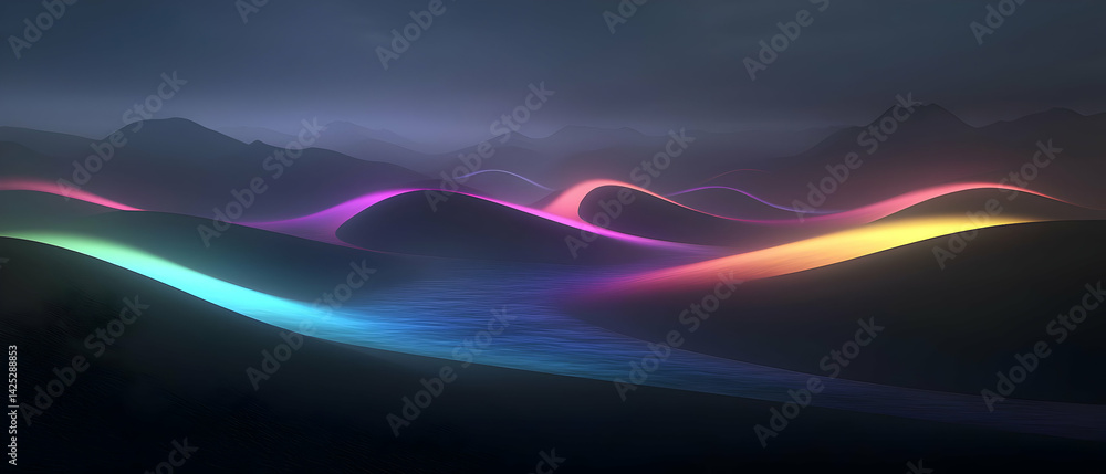 Neon Mountainscape