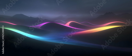 Neon Mountainscape