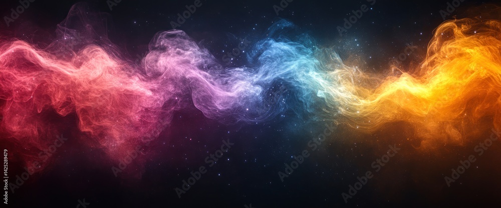Obraz premium Abstract smoke swirls in vibrant colors