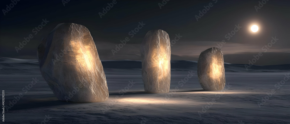 Illuminated Glacial Monoliths