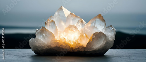 Obraz na płótnie Radiant Crystal Cluster w salonie