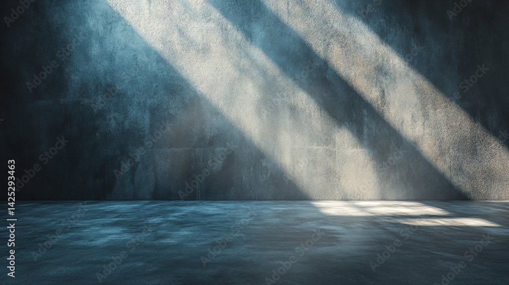 Soft Light Rays Streaming Through Urban Space with Textured Wall