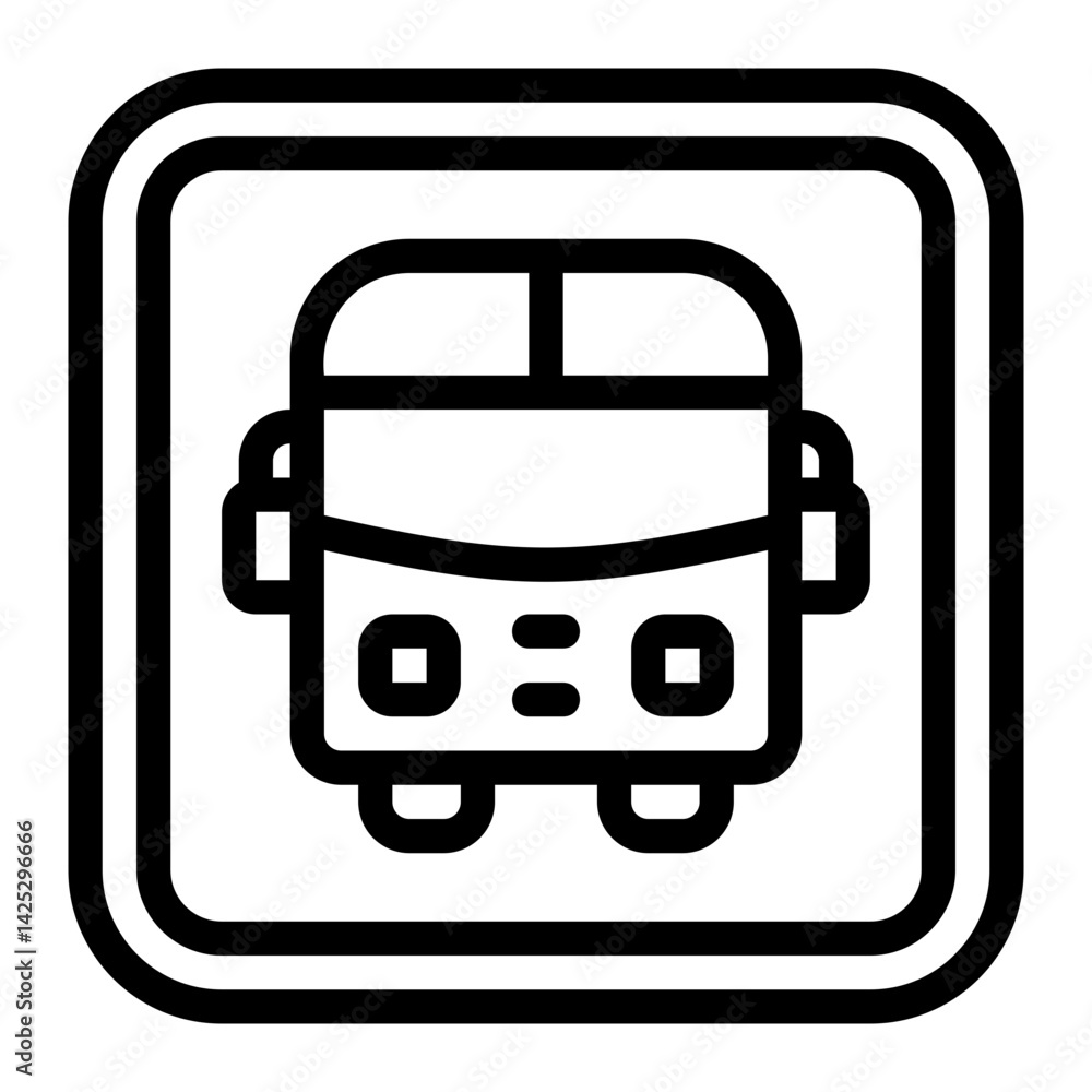 bus stop line icon bus stop line icon