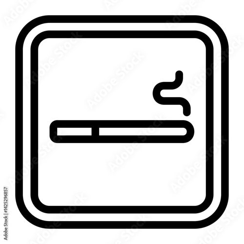 smoking area line icon
