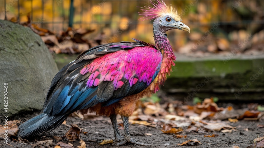 Obraz premium Colorful bird in autumnal environment