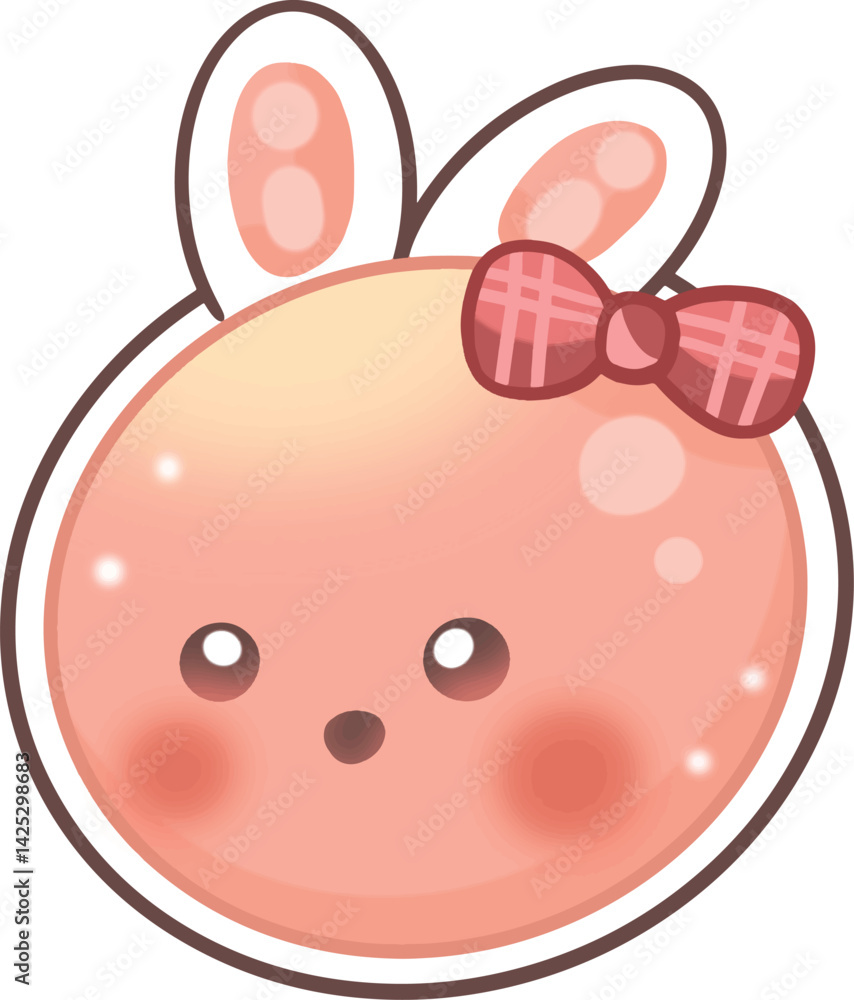 Fototapeta premium Cute jelly bunny with a bow on its head