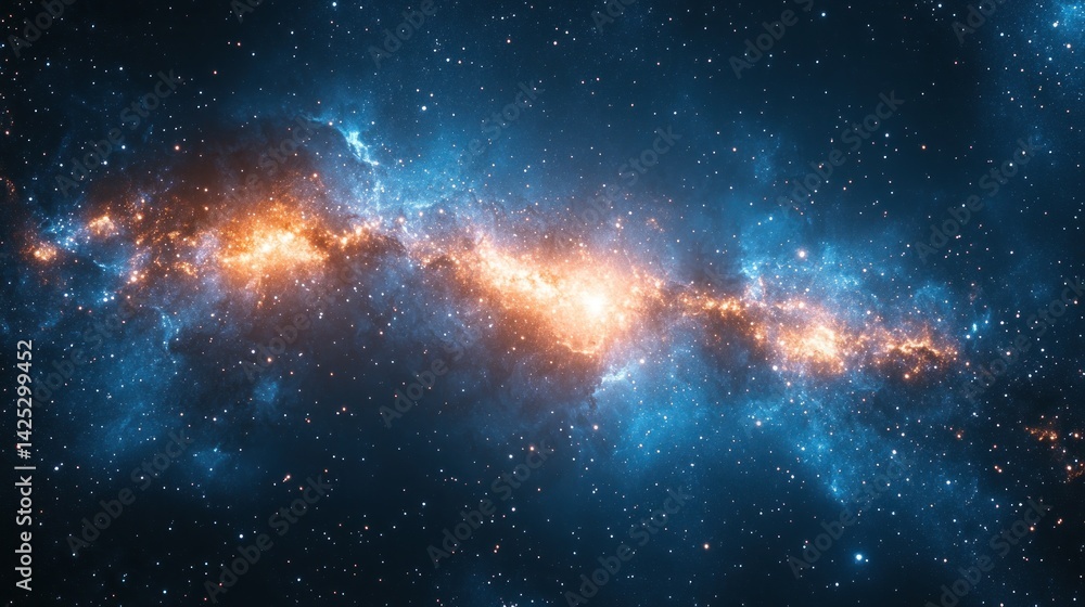 Fototapeta premium Cosmic nebula tapestry of vibrant colors