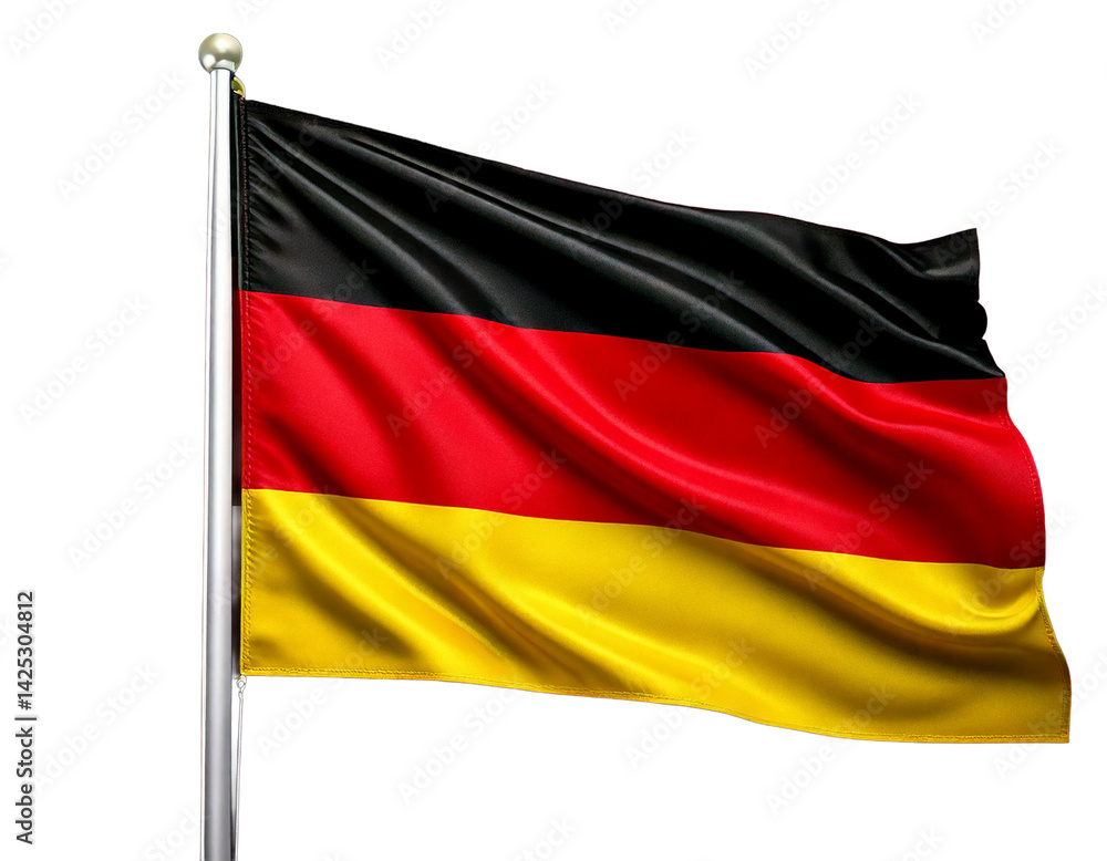 Waving German flag representing national pride and patriotism Waving German flag representing national pride and patriotism