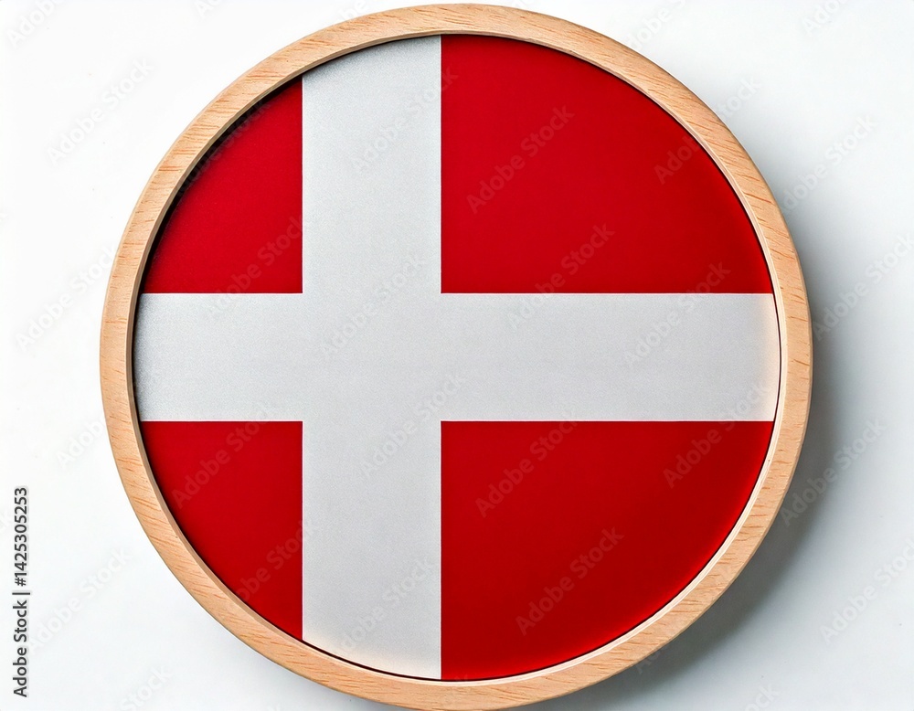 Fototapeta premium Flag of Denmark flat icon 