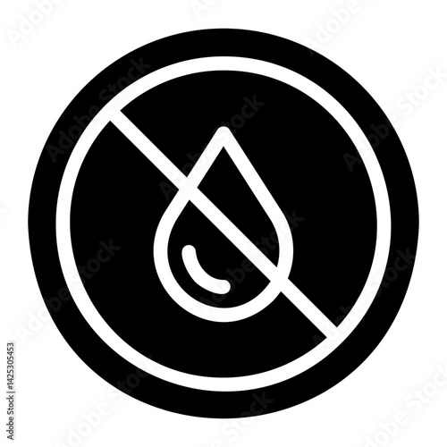 no water glyph icon