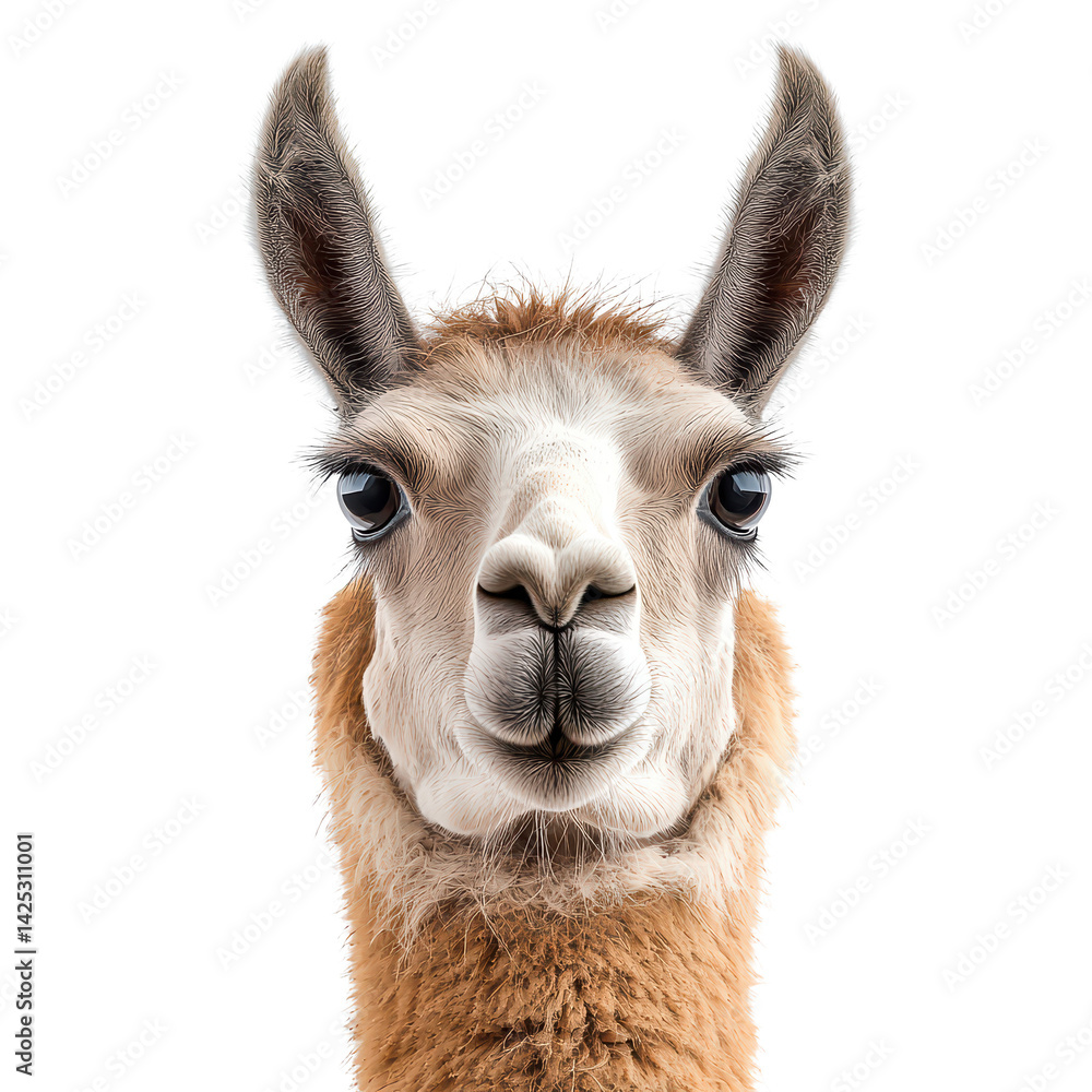 Fototapeta premium hardy llama png sturdy camelid png woolly llama png farm llama png transparent background image