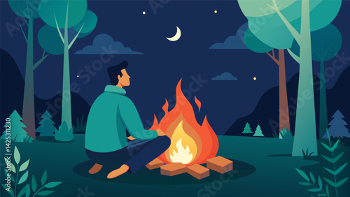 Sitting by a crackling bonfire in the woods the patient takes in the earthy scents and the warmth of the flames while undergoing ketamine therapy. The.