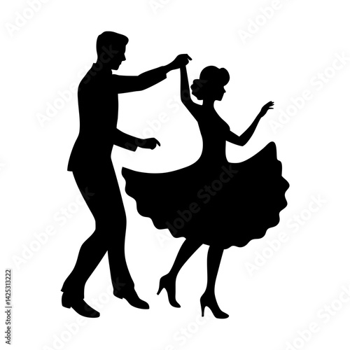 Silhouette of a couple dancing