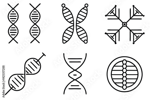 gene editing proces line art futuristic dna technology