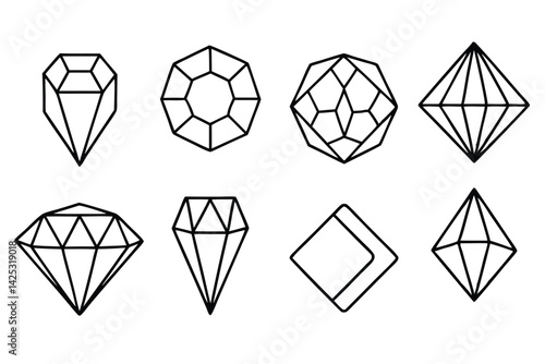 gemstones line art modern aesthetic fine gem artwork