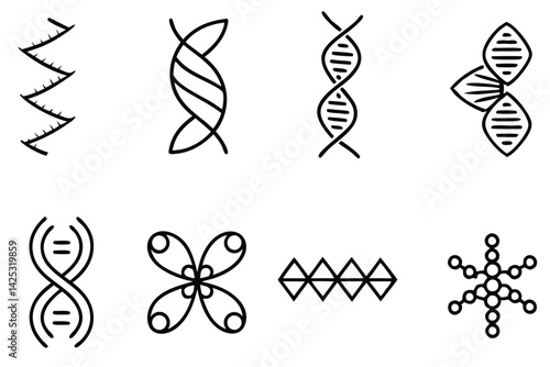 genetic inheritance line art medical concept design sketch