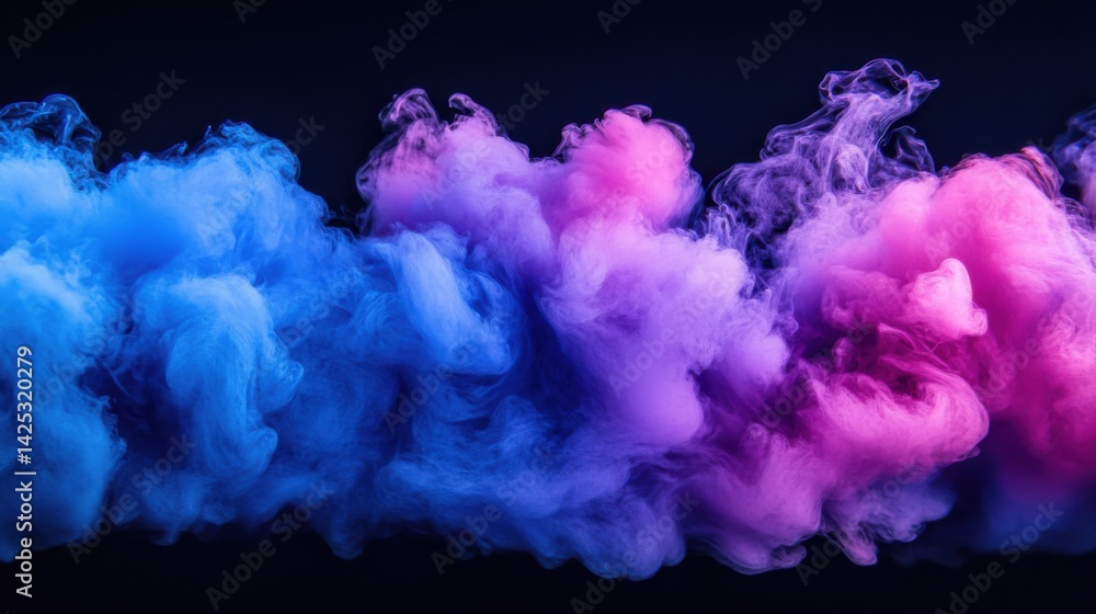 Fototapeta premium A dynamic and vibrant gradient of cobalt blue and violet purple on a black backdrop