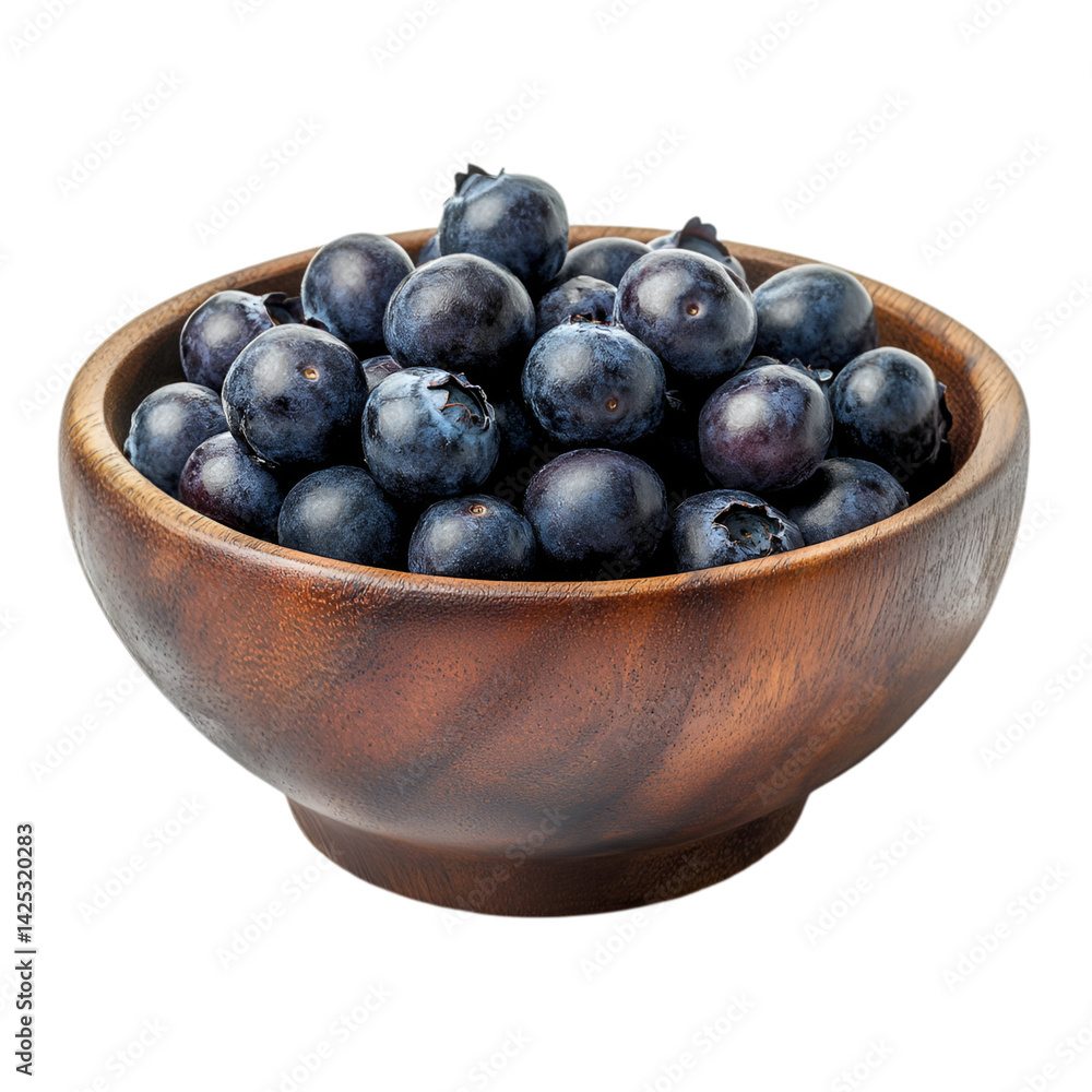 Fresh Blueberries in Wooden Bowl Healthy Snack Fresh Blueberries in Wooden Bowl Healthy Snack