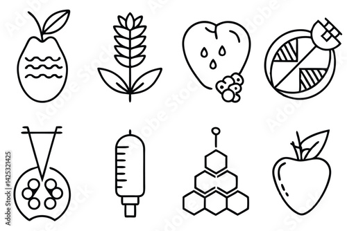 genetically modifie line art futuristic science concept drawing