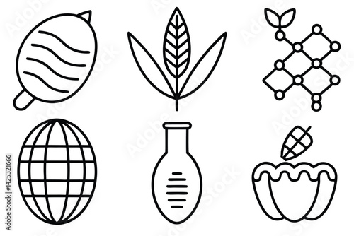 genetically modifie line art modern genetic research outline